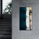 Abstract Art, Blue, Grey and Black, Hand-painted Canvas-Framed-Canvas-Print-Poster-Gioia Wall Art