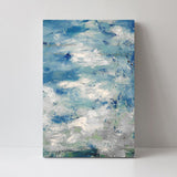 Blue and Green Skys, Abstract Art, Hand-painted Canvas-Framed-Canvas-Print-Poster-Gioia Wall Art