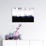 Dark Blue Dawn, Abstract landscape, Hand-painted Canvas-Framed-Canvas-Print-Poster-Gioia Wall Art