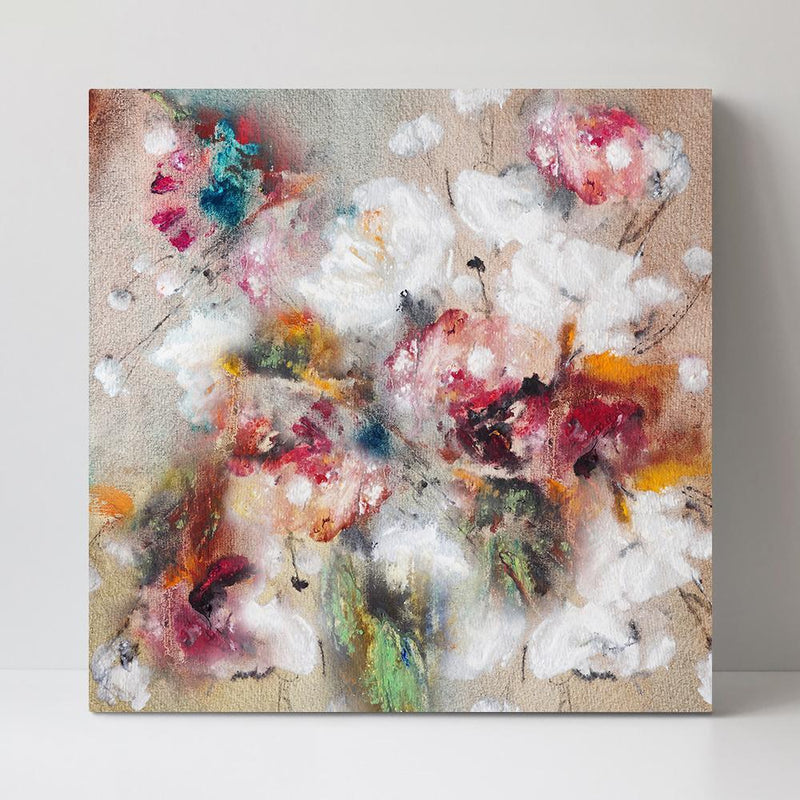 Flower Burst, Hand-painted Canvas-Framed-Canvas-Print-Poster-Gioia Wall Art